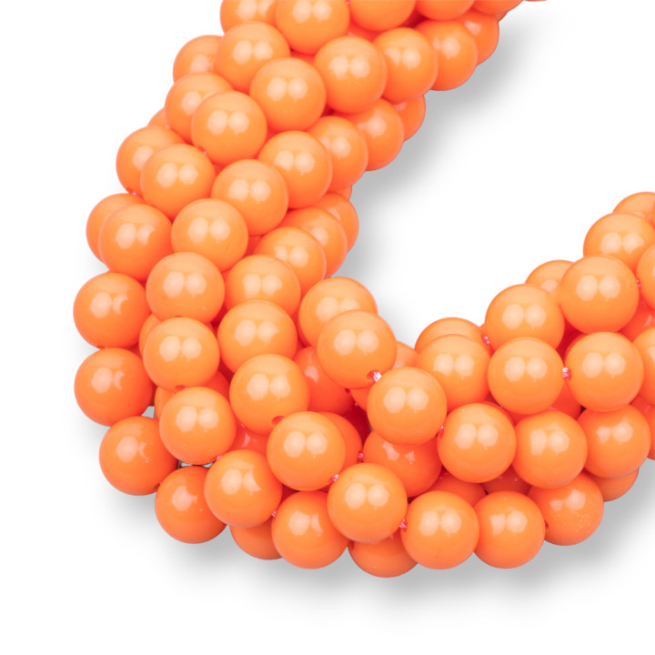 Glatte runde rosa Korallenpaste 06 mm Orange