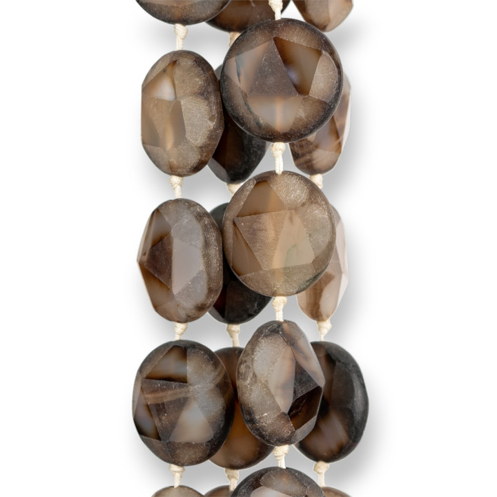 Ágata Gris Crash Plano Redondo Facetado 25mm