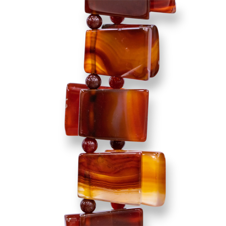 Agate Plaque Perforée 20-30mm Rouge