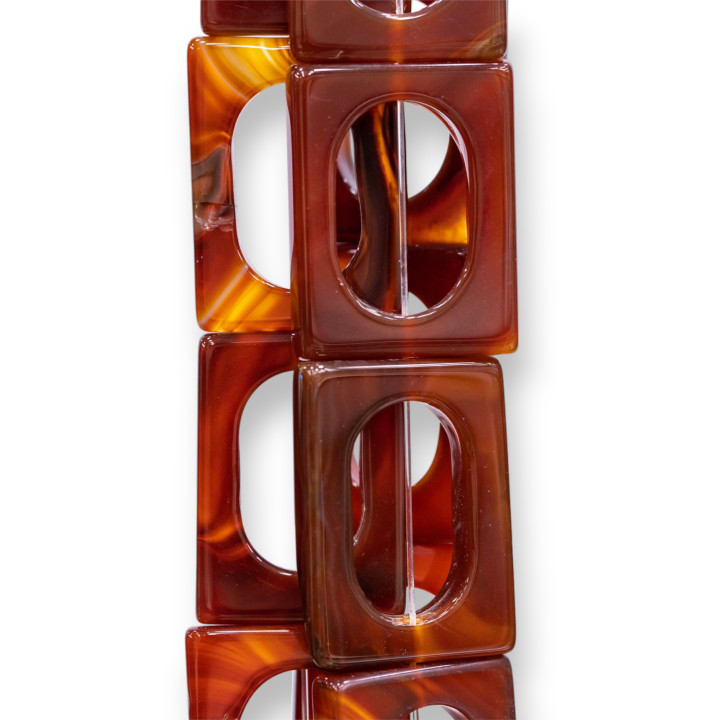 Plaque Perforée Agate Rouge 23x33mm