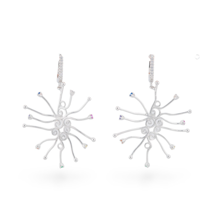 Ohrstecker aus 925er Sterlingsilber Basis mit Ästen zum Einfassen 34x48mm 1 Paar Rhodium Mehrfarbig