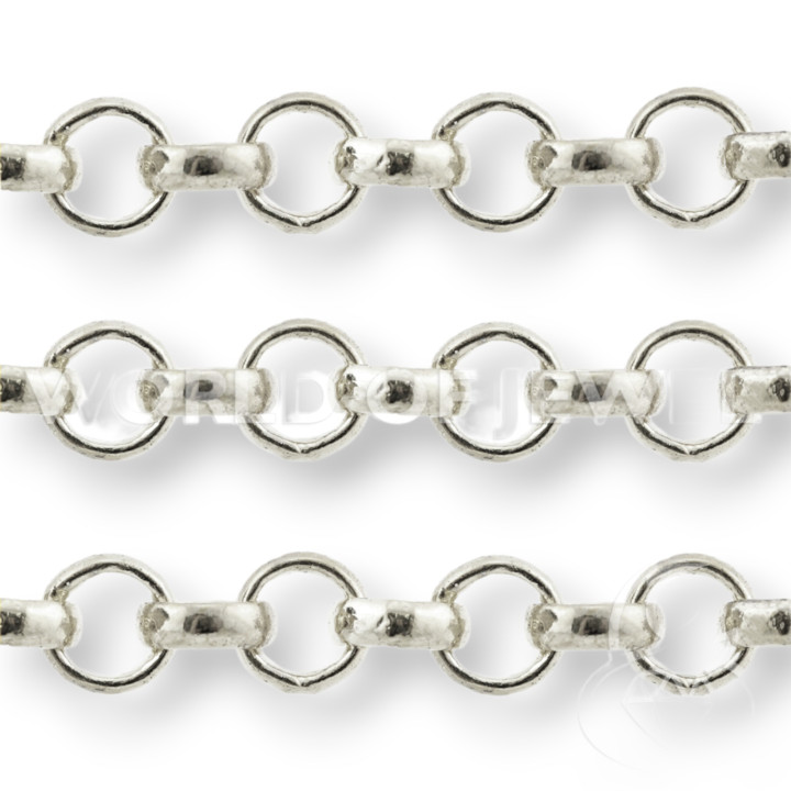 Catena di Ottone Rolo 5,0mm 10 Metri - Argentato