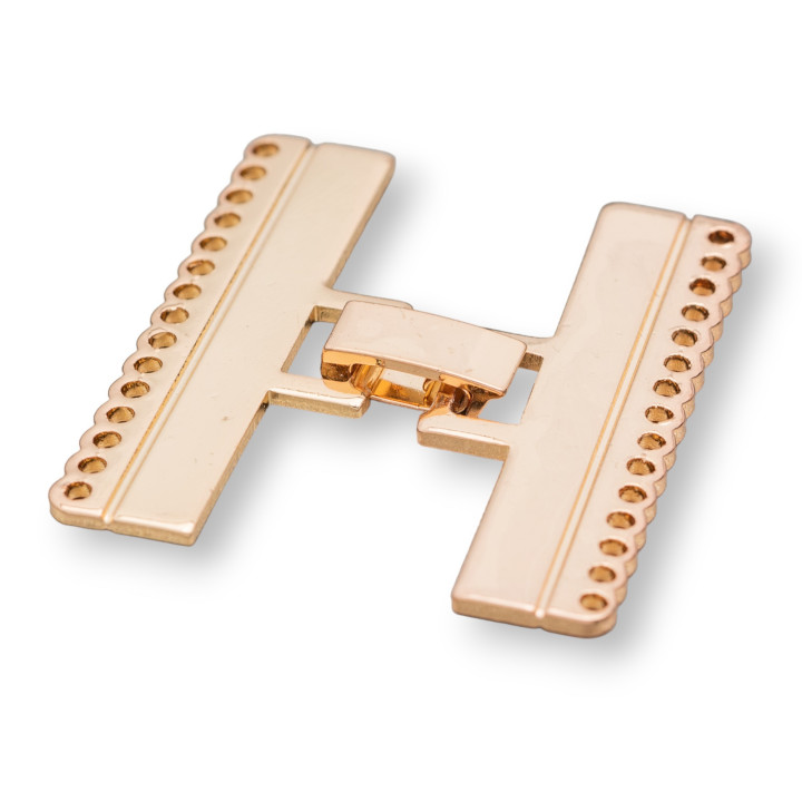 Flat Brass Clasp with 15 Wires 6pcs Golden