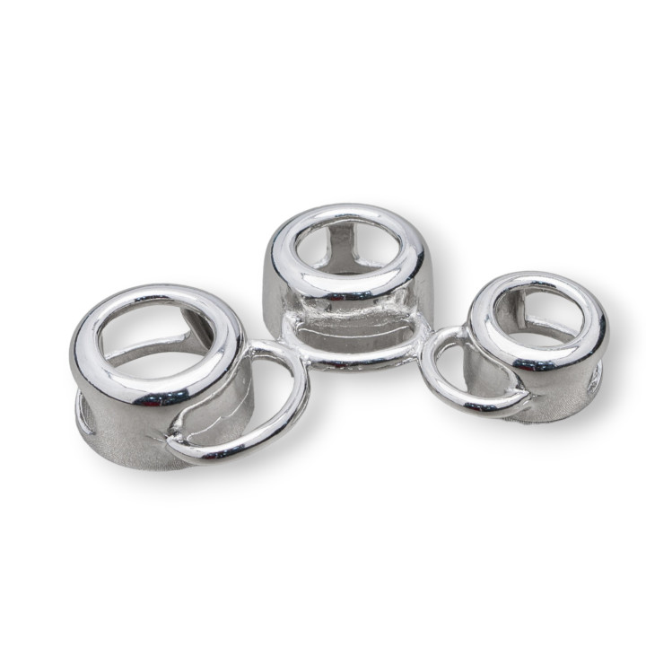 3 Lunette Laiton Connecteur Composant 10pcs Rhodium