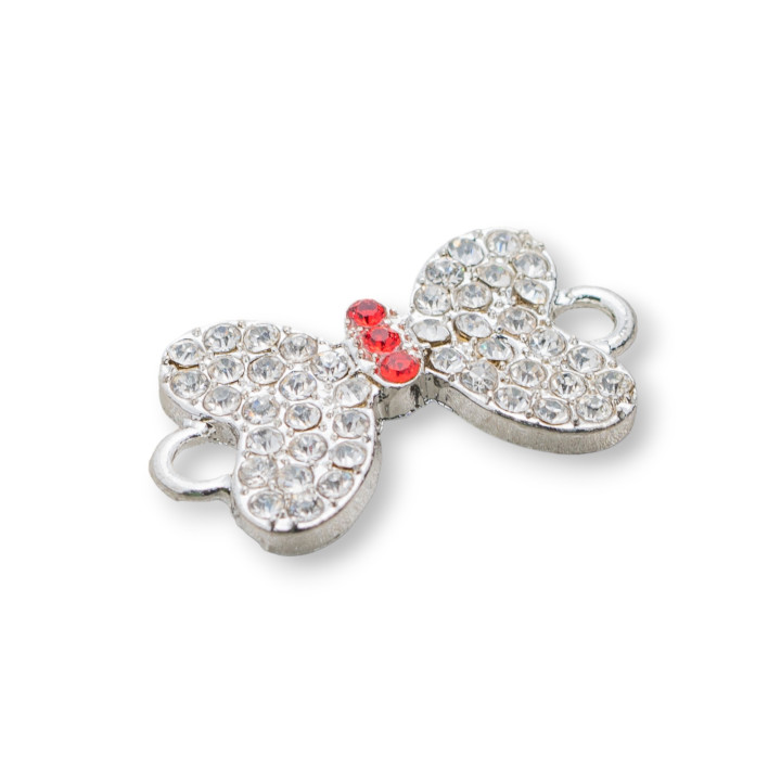 Connecteur Composant Laiton Avec Strass 13x25 20pcs Argent MOD5