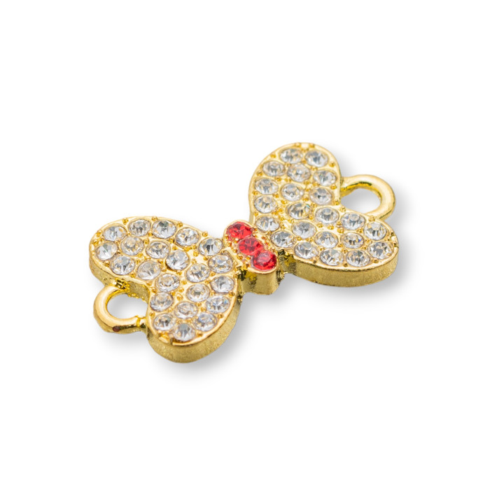 Messing-Verbindungselement mit Strass 13x25 20 Stück Golden MOD5