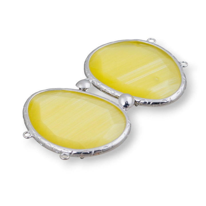 Κεντρικό Ορειχάλκινο Εξάρτημα Με Γατίσιο Μάτι Με Δαχτυλίδια 40x65mm MOD6