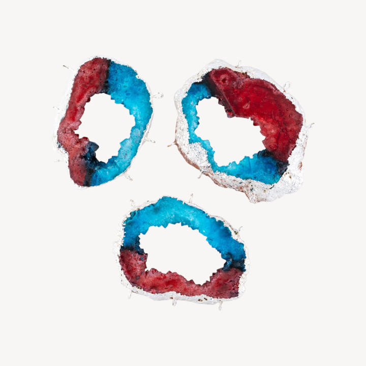 Perforated Raw Agate Component 7-8cm 1pc Bicolor 1