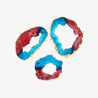 Perforated Raw Agate Component 7-8cm 1pc Bicolor 3