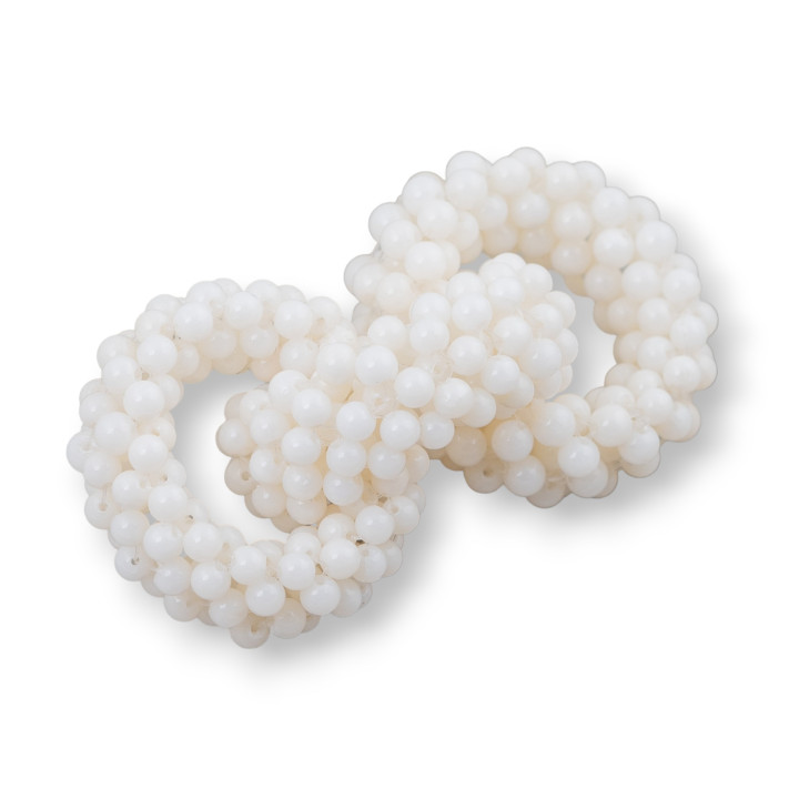 Componentes Malla Entrelazada A 3 de Coral 3mm Diam Malla Simple 28x55mm Blanca