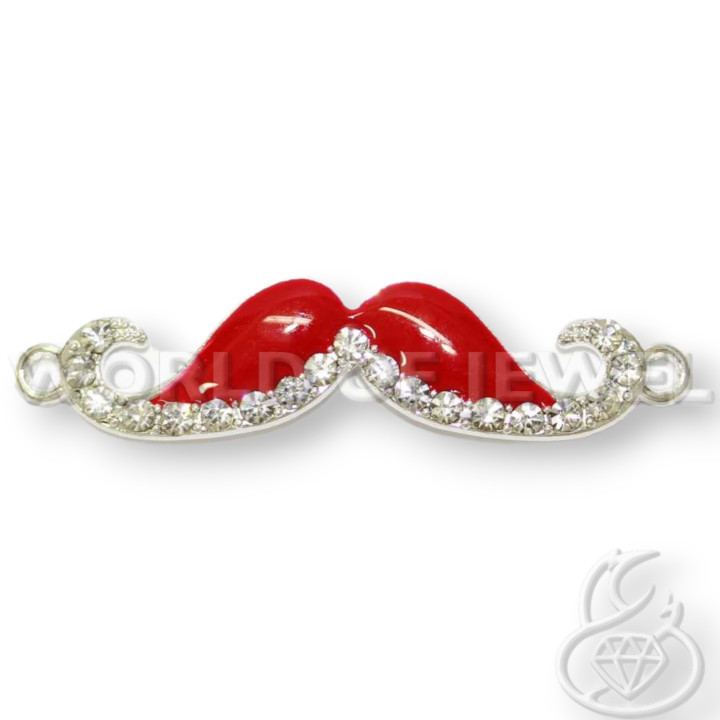 Moustache Moustache Latón Componente 55x12mm 18pz Rojo Rodio