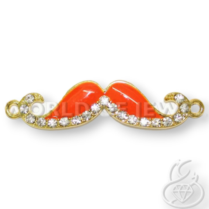 Schnurrbart Schnurrbart Messingkomponente 55x12mm 18St. Golden Orange Fluo