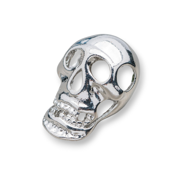 Messingkomponente Schädel 15x23mm 20St Rhodium