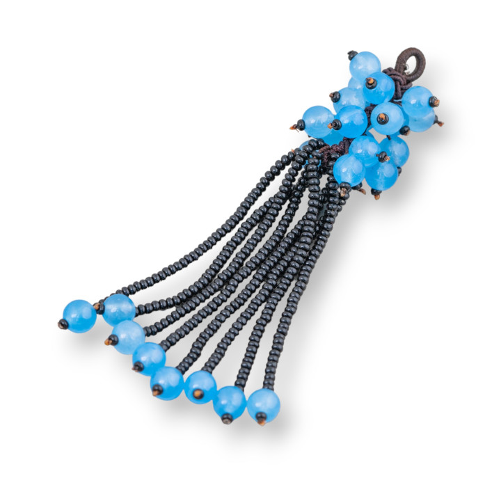 Componente colgante de diamantes de imitación de marcasita con cuentas de piedras preciosas de racimo 95 mm MOD6