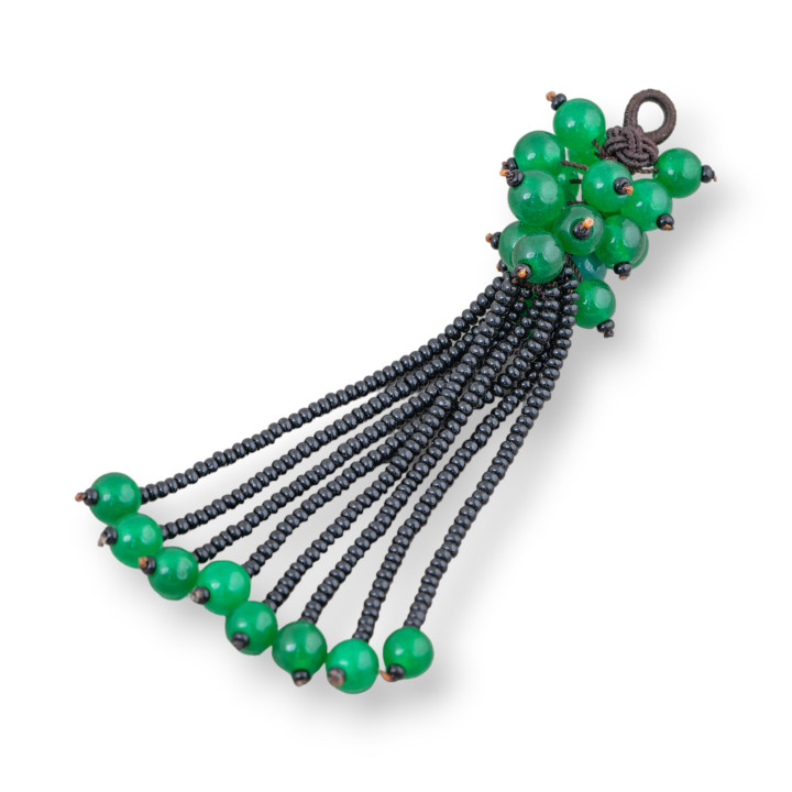 Componente colgante de diamantes de imitación de marcasita con cuentas de piedras preciosas de racimo 95 mm MOD7