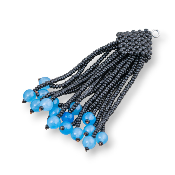 Componente colgante de diamantes de imitación de marcasita con cuentas de piedras preciosas de racimo 95 mm MOD8