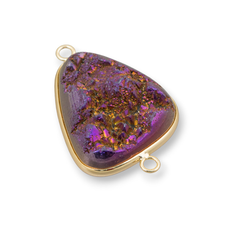 Druzi AB Stones Component Set Avec 2 Anneaux Irréguliers Taille Ajustable 20-35mm 1pc MOD2