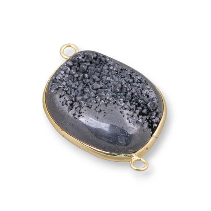 Component Stones Druzi AB Set mit 2 unregelmäßigen Ringen, verstellbare Größe 20–35 mm, 1 Stück, MOD3