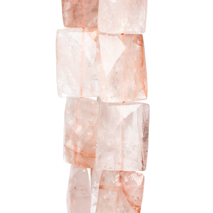 Quartz Poudre Rectangle Plat Facette 18x25mm