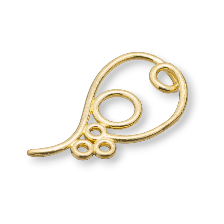 Bronze Component Connector Machined Circles 18x35mm 22pcs