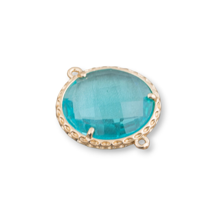 Connecteur Composant Laiton Avec Cristaux Rond 18mm 10pcs Doré Celeste