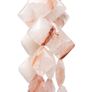 Quarzpulver Flacher Rhombus facettiert 16mm