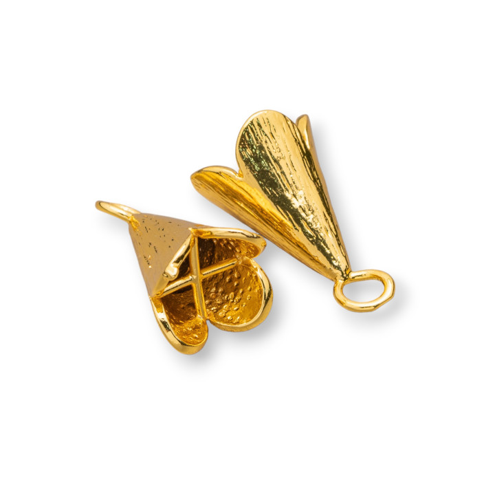 Konische Messingbecher mit Ring 16x26mm 20St. Gold 24k