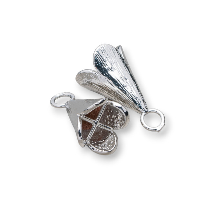 Konische Messingbecher mit Ring 16x26mm 20St Rhodium