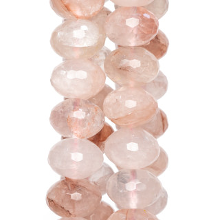 Powder Quartz Rondelle Faceted 18x13mm