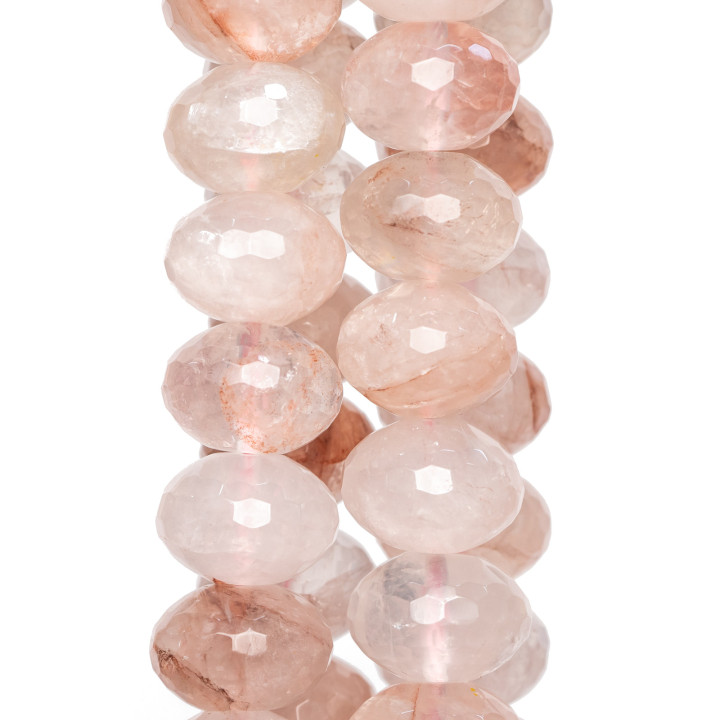 Poudre de Quartz Rondelle Facette 20x14mm