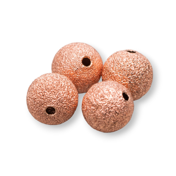 Distanziatore Palline Di Ottone Satinate  6mm 80gr 320pz Oro Rosa