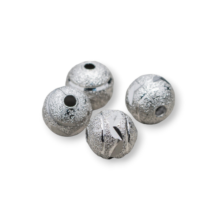 Spacer Satin Brass Balls 08mm 80gr (160pcs) Rhodium Plated