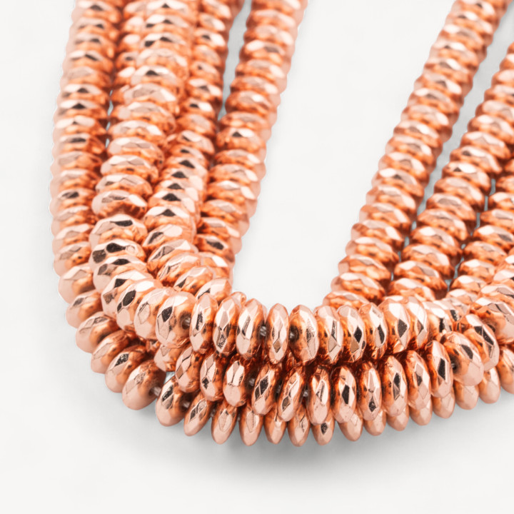 Hämatit Rondell facettiert 8,0x3,5mm Roségold