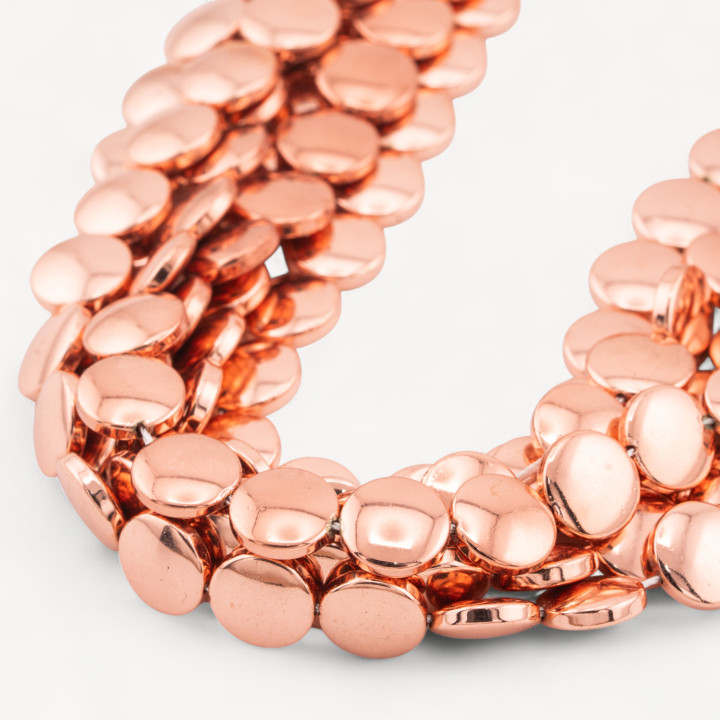 Ematite Oro Rosa Tondo Piatto Liscio Coin 10mm