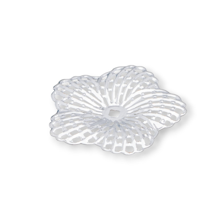 Latón Filigrana Flor 36mm 22pzs Rodio