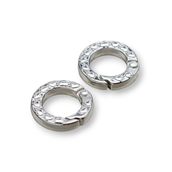 Runder geschmiedeter Messinghaken 20mm 16Stk. Rhodium