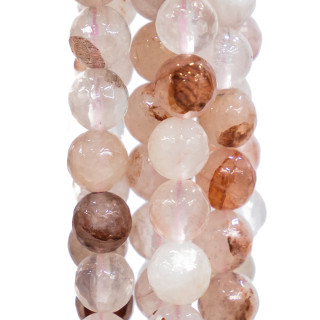 Quarzo Cipria Perlina Tonda Sfaccettata 18mm