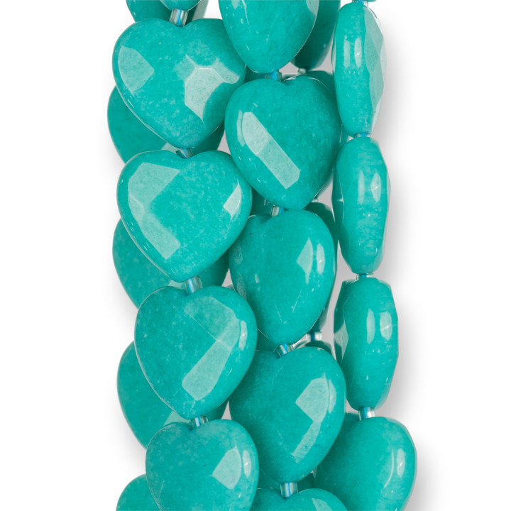 Τυρκουάζ Jade Heart Faceted Flat 20mm