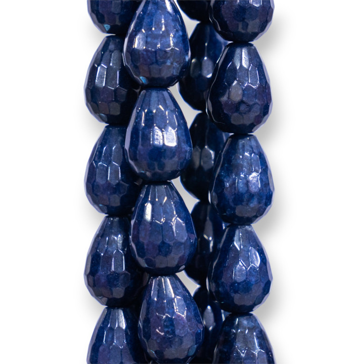 Giada Zaffiro Gocce Briolette Sfaccettate 10x14mm