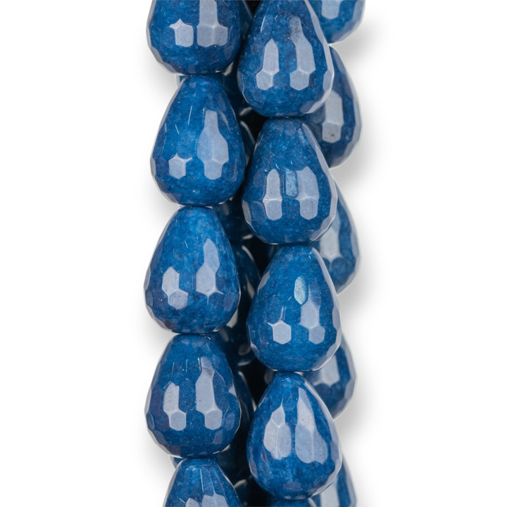 Jade Saphir Gouttes Briolette Facettes 15x20mm Clair