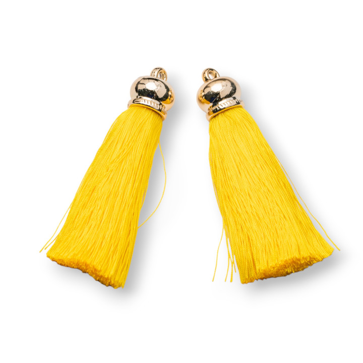 Pompons Avec Coupelle Laiton 16x70mm 6pcs Jaune Doré