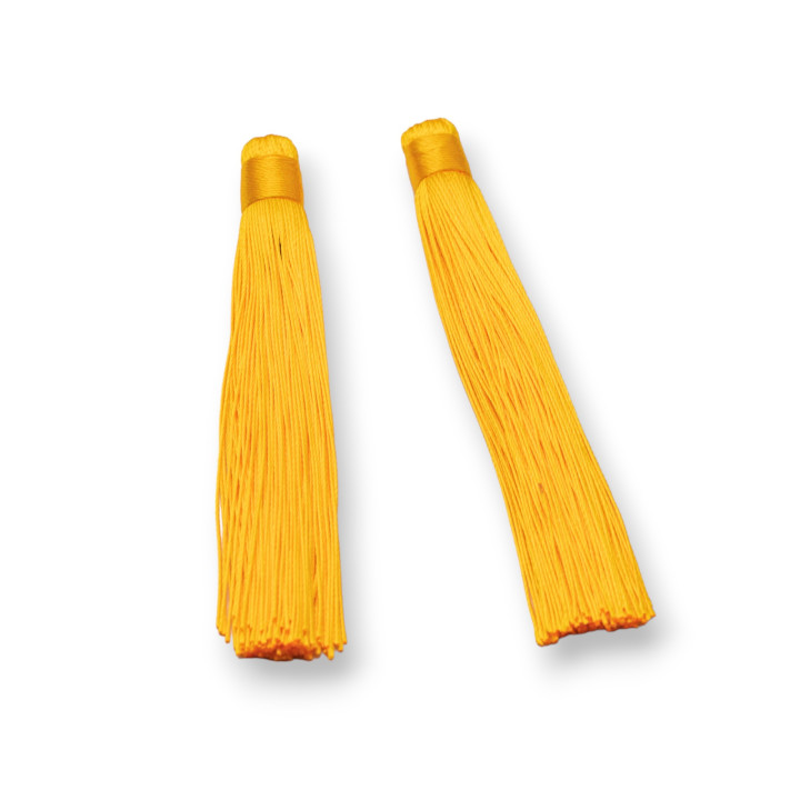 Pompons en tissu 10x120mm 20pcs Jaune