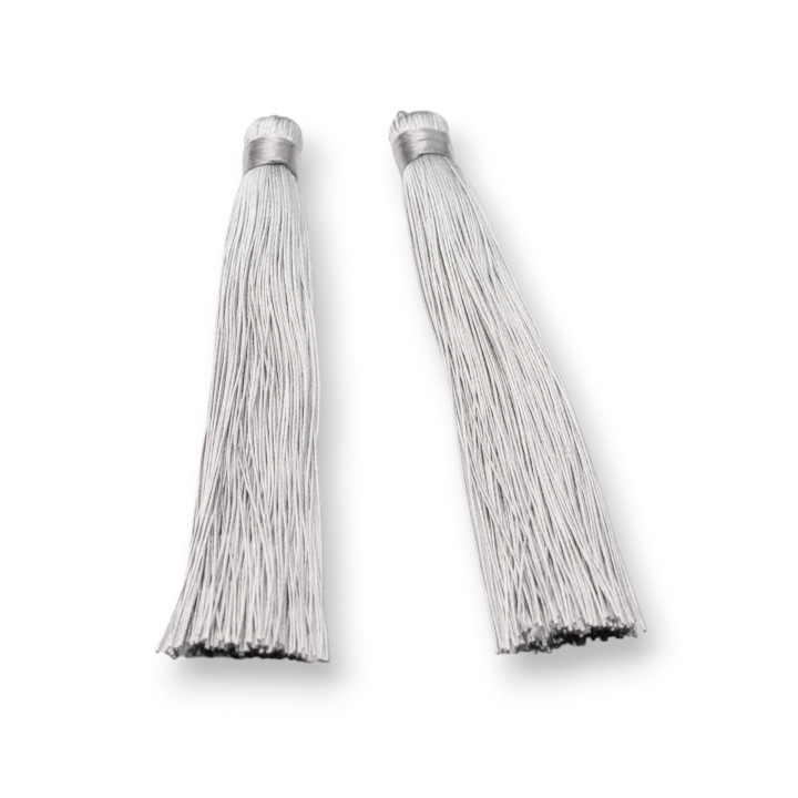 Fabric Tassels 10x120mm 20pcs Grey
