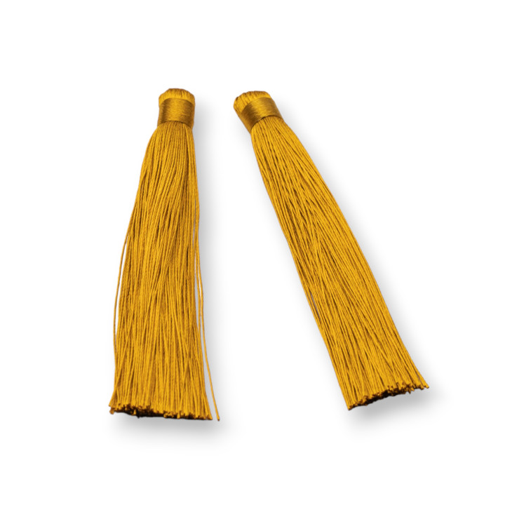 Pompons Tissu 10x120mm 20pcs Moutarde