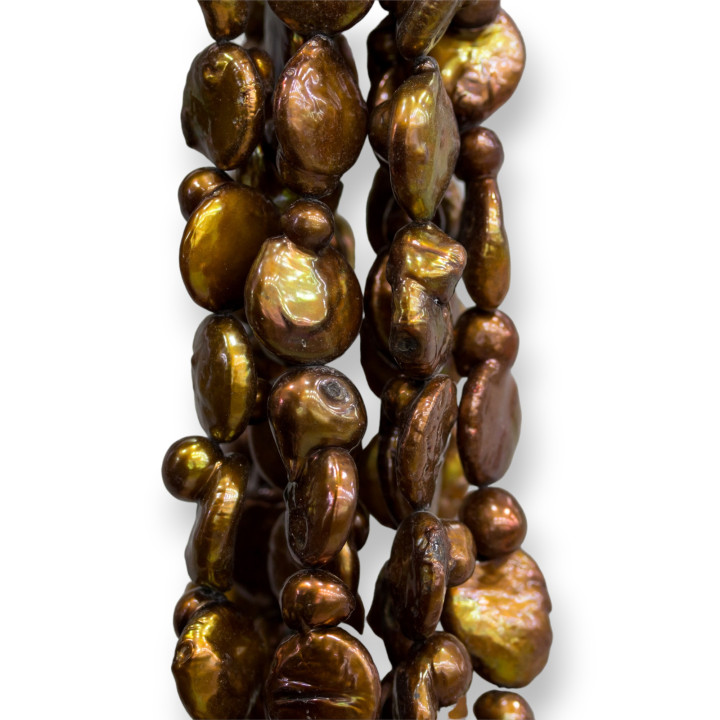 Cheap Baroque River Pearls 10-15mm Golden Yellow