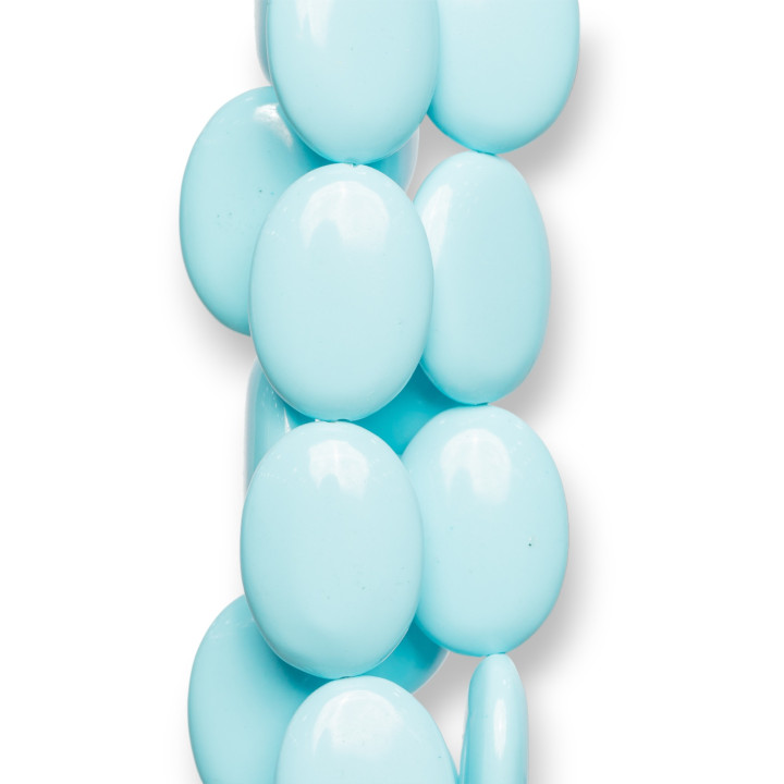 Pasta di Turchese 4 Fiori Ovale Piatto 15x20mm