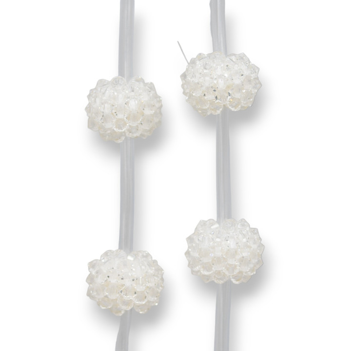 Brombeere verflochtene Kugel aus Kristallen Doppelkegel 15mm 11pz