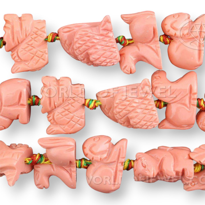 Resina Animali Misti 18x23mm 12pz Rosa Arancio