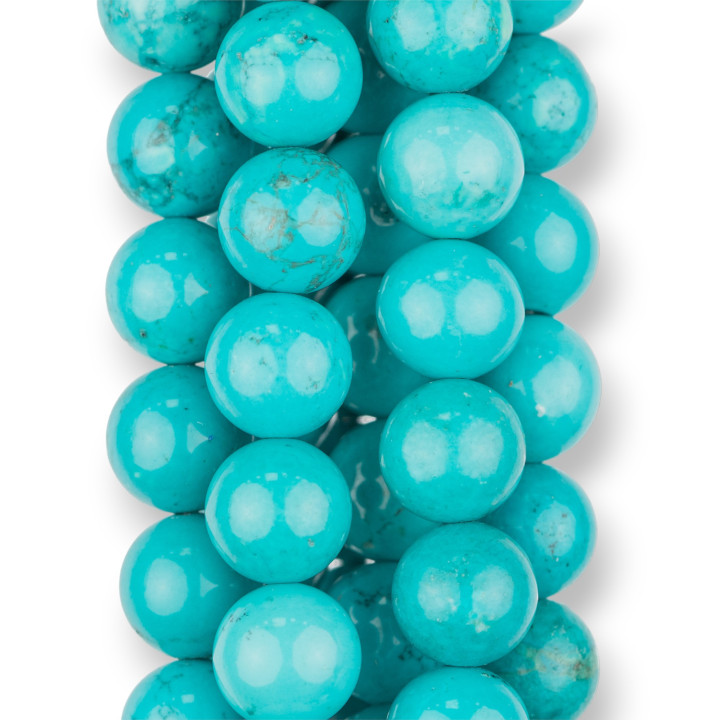 Turquoise Lisse Ronde Stabilisée 10mm Turchésite