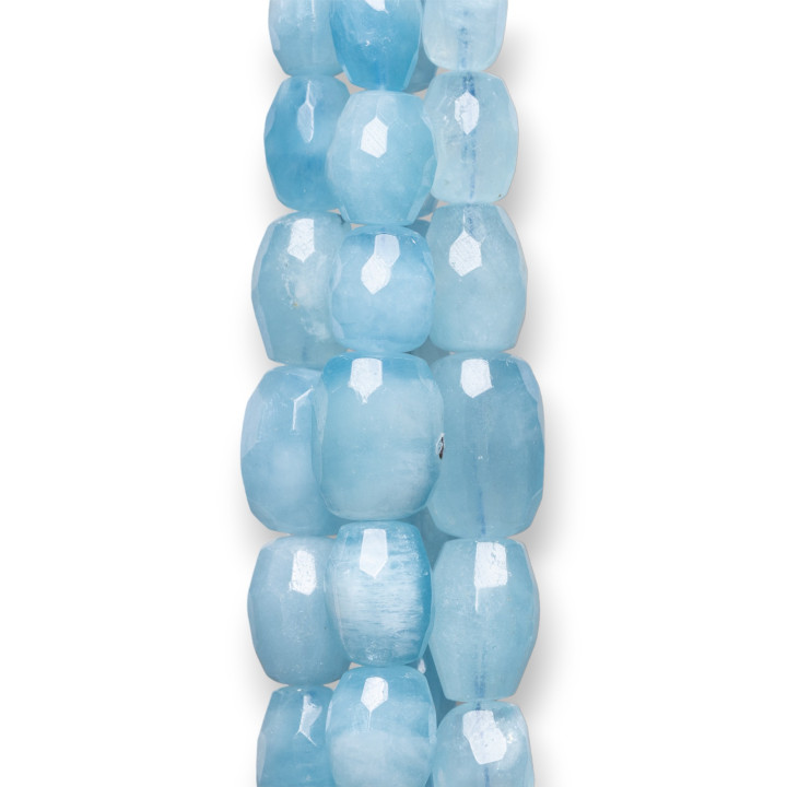 Gradación de piedra facetada de leche Acquamarina (ZSW) 110g-120g